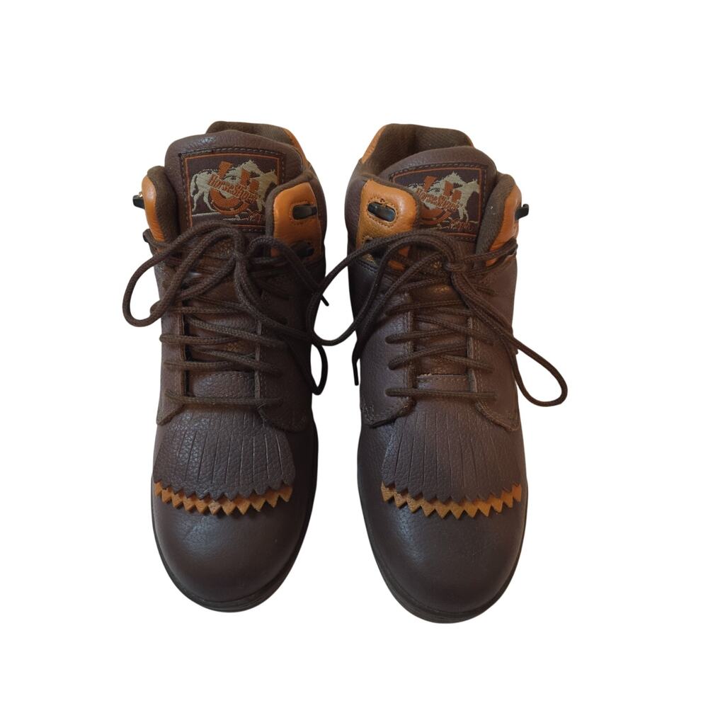 MENS KILTIE HORSESHOE Roper CRAZY HORSE BROWN LEATHER Size 9
